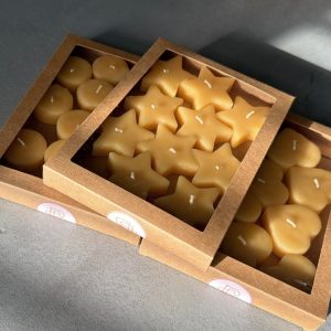 Blooming bijenwas theelichtjes hart - 10 stuks